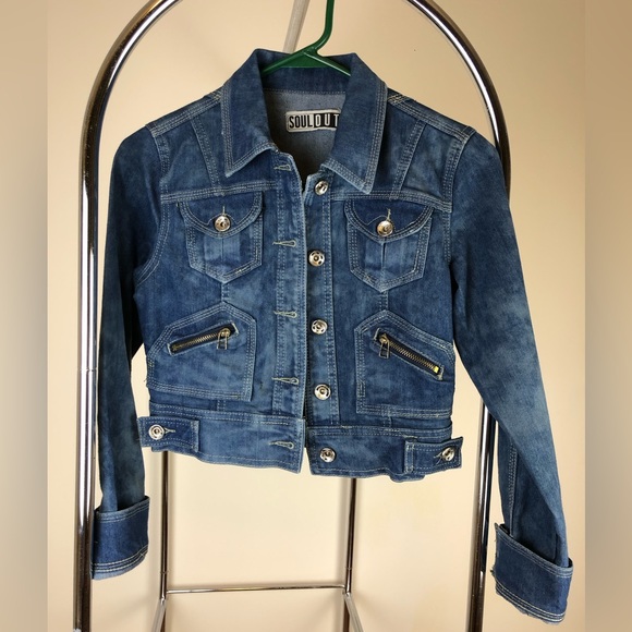 cropped denim jacket, size S - Picture 2 of 6